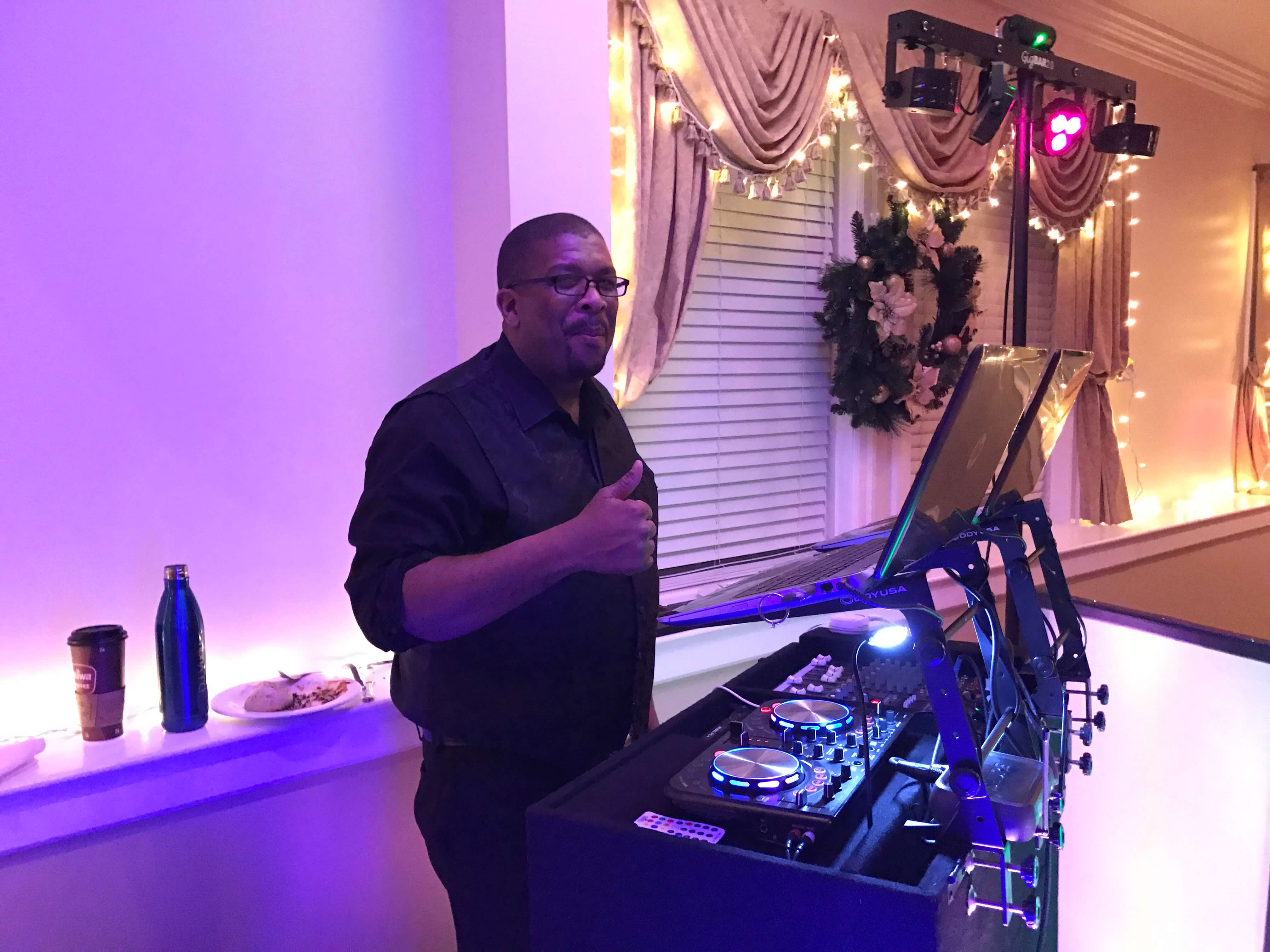 DJ with uplighting