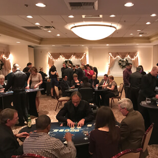 Packed casino night room